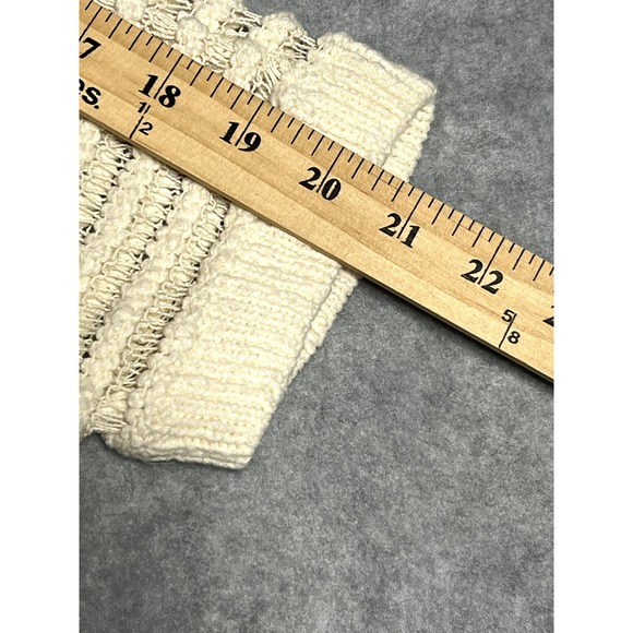 Jones New York linen white 3/4 sleeve open knit shawl sweater size medium - Picture 8 of 9